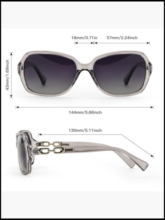 Polarized Sunglasses with UV400 Protection for Women Wraparound Square Shades main image 6